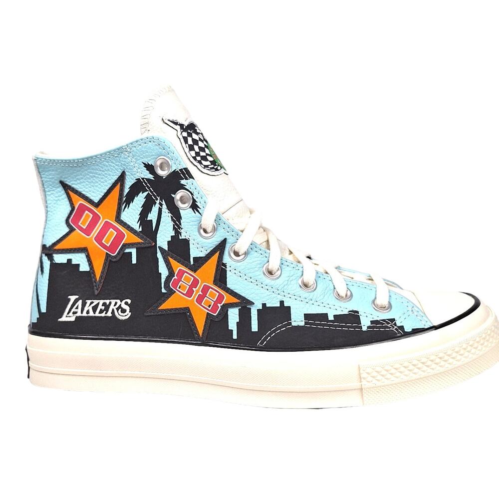 CONVERSE Chinatown Market Chuck 70 Lakers Poolside Hi-Top Leather Sneakers 10